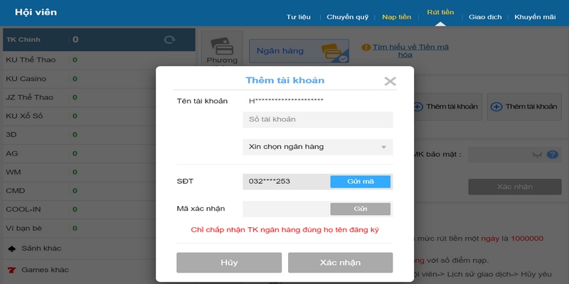 Chi tiết các bước rút tiền Cn3789