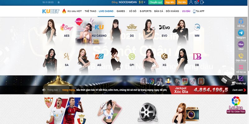 Giao diện website Cn3789 đẹp mắt